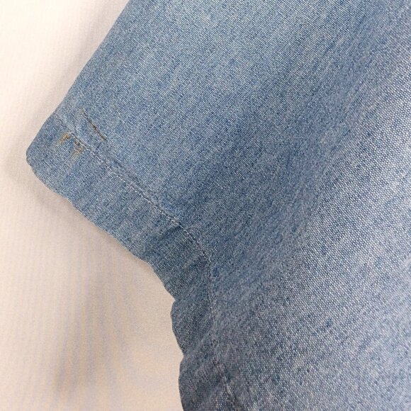 Carhartt Denim Chambray Men's Shirt 2XLT / 3XLT Short Sleeve Button Down READ - Picture 9 of 11